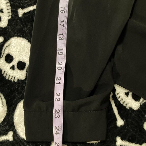 TORRID Plus-size black button-down 3/4th sleeve shirt ~ Goth 3X 4X silky blouse - Picture 9 of 13